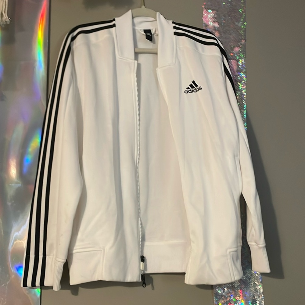Adidas White Zip Up